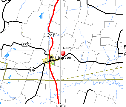 Arlington, KY (42021) map