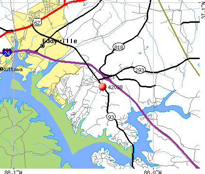 Eddyville, KY (42038) map