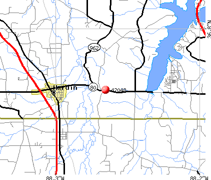 Hardin, KY (42048) map