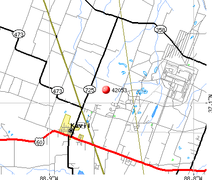 Kevil, KY (42053) map