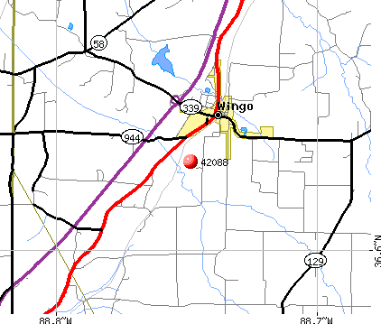 Wingo, KY (42088) map