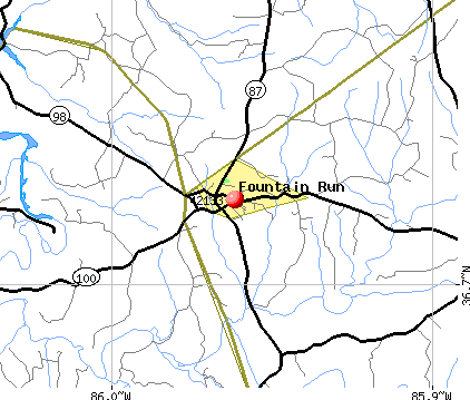 Fountain Run, KY (42133) map
