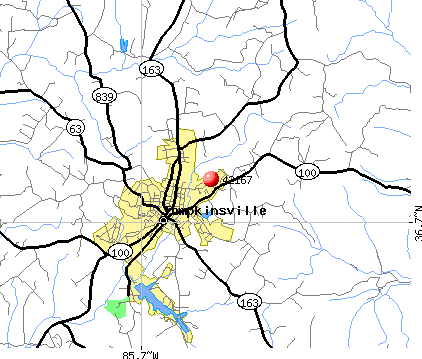 Tompkinsville, KY (42167) map