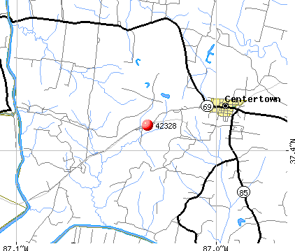 Centertown, KY (42328) map