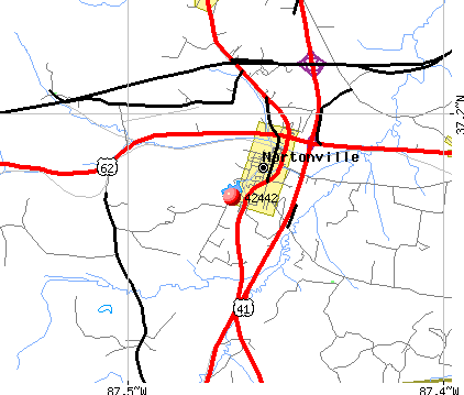 Nortonville, KY (42442) map