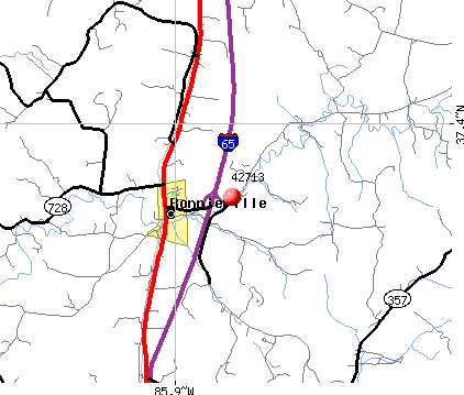 Bonnieville, KY (42713) map