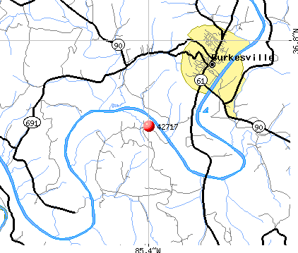 Burkesville, KY (42717) map