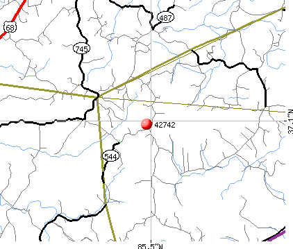 Gradyville, KY (42742) map