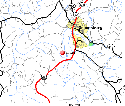Greensburg, KY (42743) map