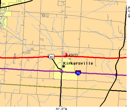 Kirkersville, OH (43033) map
