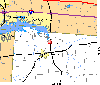 Thornville, OH (43076) map