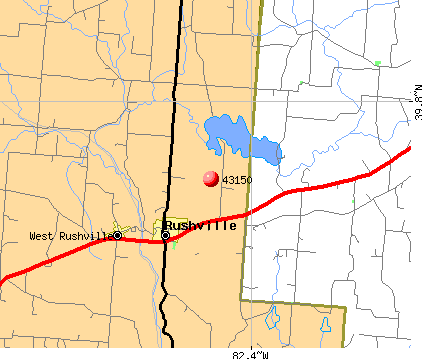Rushville, OH (43150) map