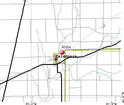 Caledonia, OH (43314) map