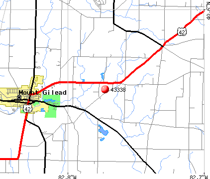 Mount Gilead, OH (43338) map