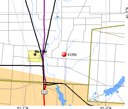 Waldo, OH (43356) map