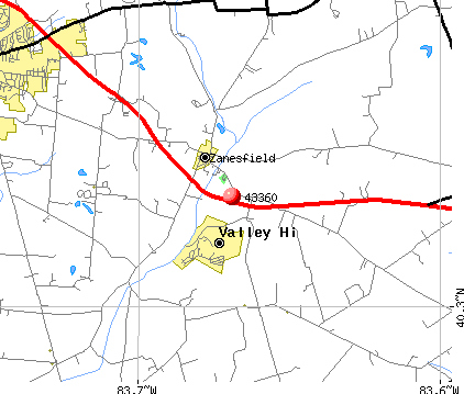 Zanesfield, OH (43360) map
