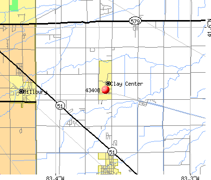 Clay Center, OH (43408) map