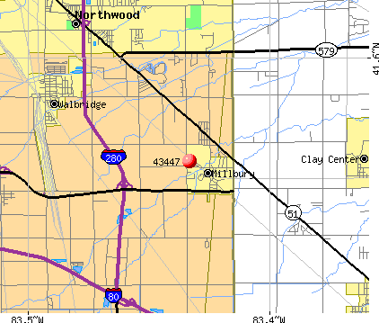 Millbury, OH (43447) map