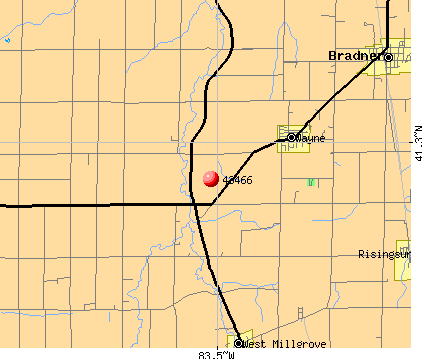 Wayne, OH (43466) map