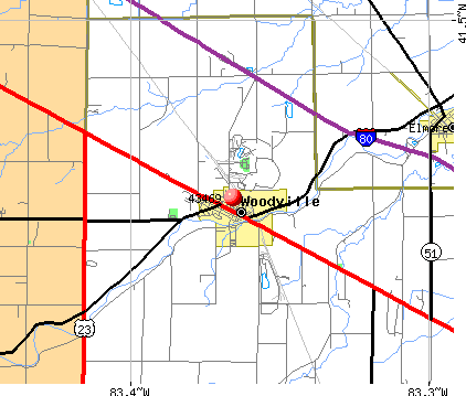 Woodville, OH (43469) map