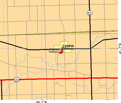 Lyons, OH (43533) map