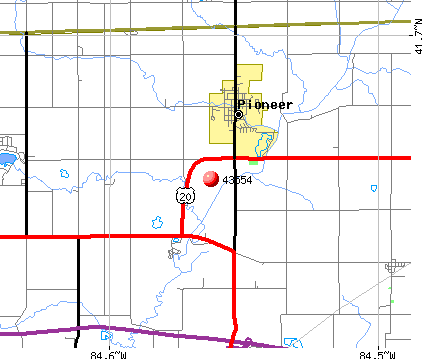 Pioneer, OH (43554) map