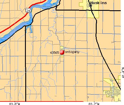 Tontogany, OH (43565) map