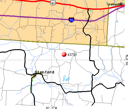 Glenford, OH (43739) map