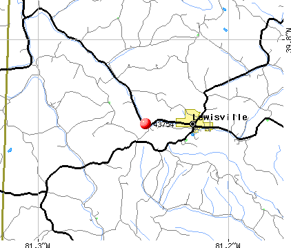Lewisville, OH (43754) map