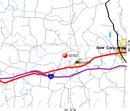 Norwich, OH (43767) map