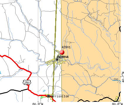 Adena, OH (43901) map