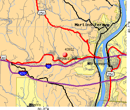 Bridgeport, OH (43912) map