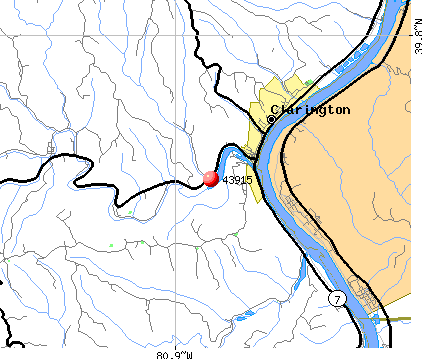Clarington, OH (43915) map
