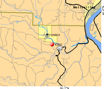Irondale, OH (43932) map