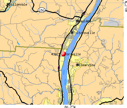 Yorkville, OH (43971) map