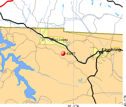 Flushing, OH (43977) map