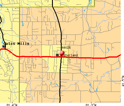 Chesterland, OH (44026) map