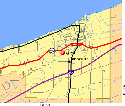 Conneaut, OH (44030) map