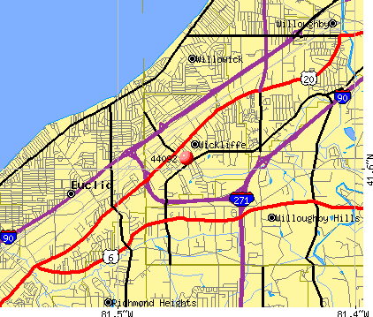 Map Of Wickliffe Lake County Oh Ohio