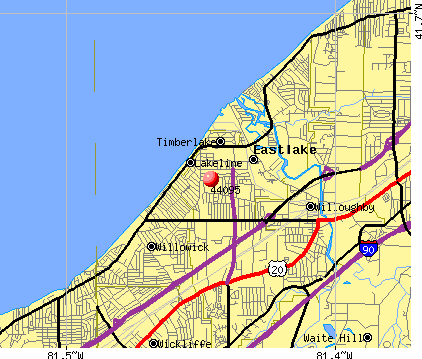 Eastlake, OH (44095) map