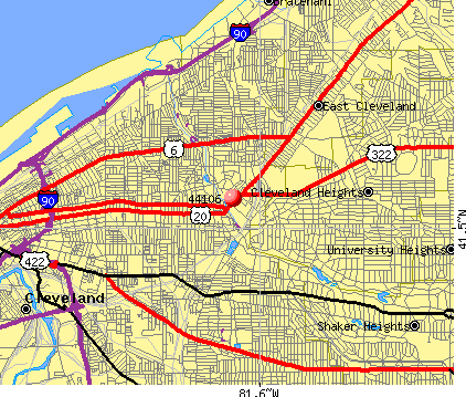 cleveland ohio map. Cleveland, OH (44106) map