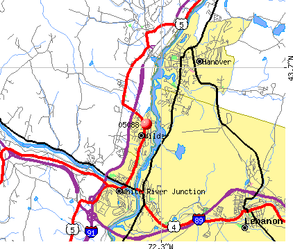 Wilder, VT (05088) map