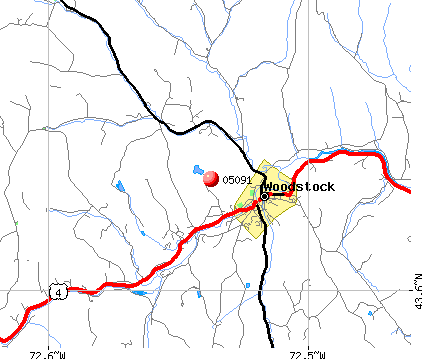 Woodstock, VT (05091) map