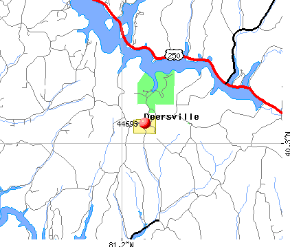 Deersville, OH (44693) map
