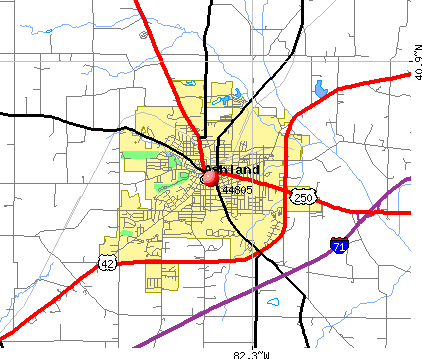 Ashland, OH (44805) map