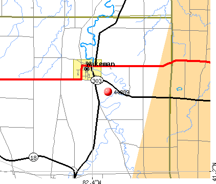 Wakeman, OH (44889) map