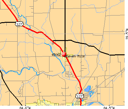 Seven Mile, OH (45062) map