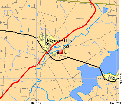 Waynesville, OH (45068) map