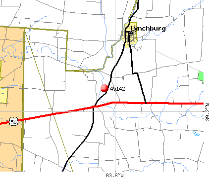 Lynchburg, OH (45142) map