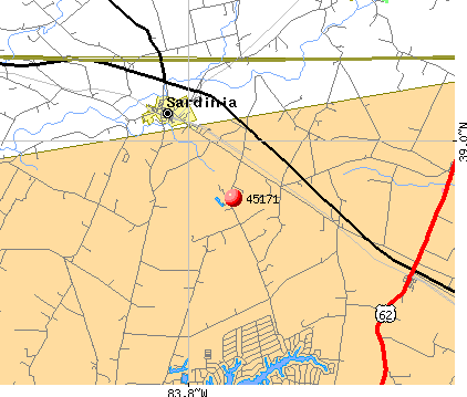Sardinia, OH (45171) map